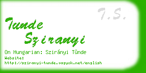 tunde sziranyi business card